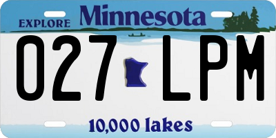 MN license plate 027LPM