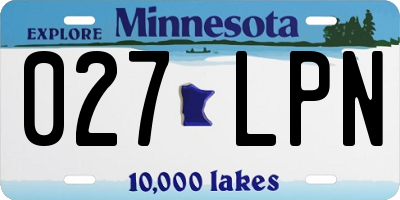 MN license plate 027LPN