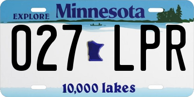 MN license plate 027LPR