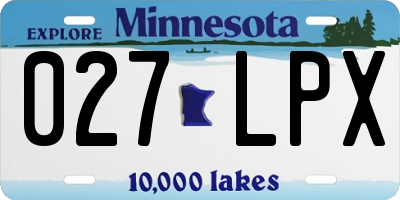 MN license plate 027LPX