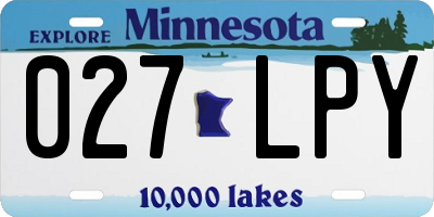 MN license plate 027LPY