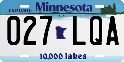 MN license plate 027LQA