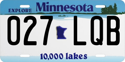 MN license plate 027LQB