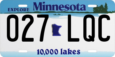 MN license plate 027LQC