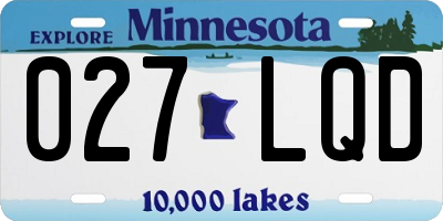 MN license plate 027LQD