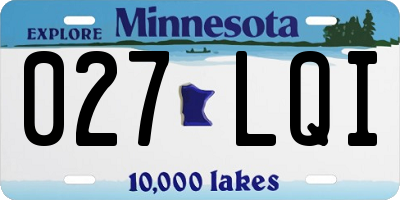 MN license plate 027LQI