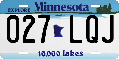 MN license plate 027LQJ
