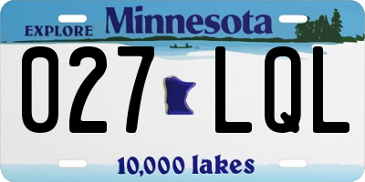 MN license plate 027LQL