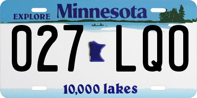 MN license plate 027LQO