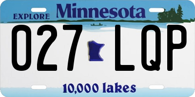 MN license plate 027LQP