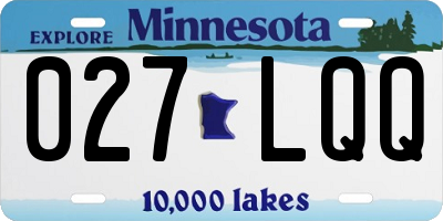 MN license plate 027LQQ