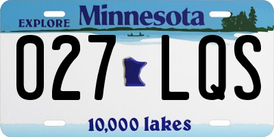 MN license plate 027LQS