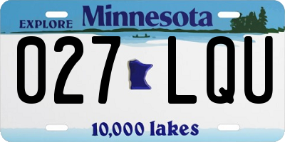 MN license plate 027LQU