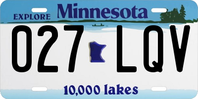 MN license plate 027LQV