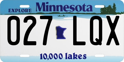 MN license plate 027LQX