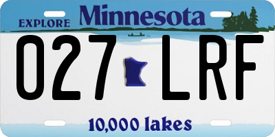 MN license plate 027LRF