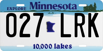 MN license plate 027LRK