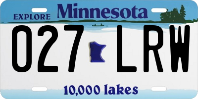 MN license plate 027LRW