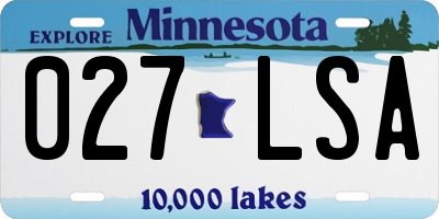 MN license plate 027LSA