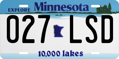 MN license plate 027LSD