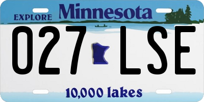 MN license plate 027LSE