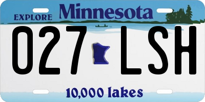 MN license plate 027LSH