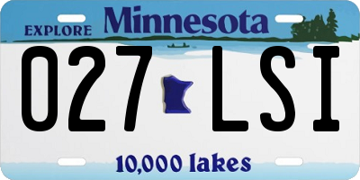 MN license plate 027LSI