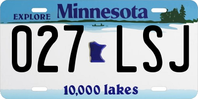 MN license plate 027LSJ