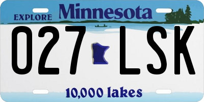 MN license plate 027LSK