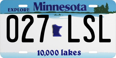 MN license plate 027LSL