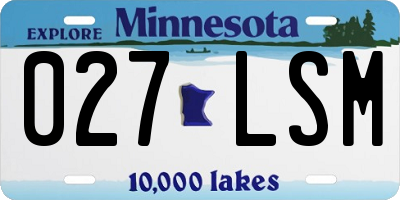 MN license plate 027LSM