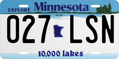MN license plate 027LSN