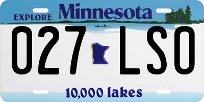 MN license plate 027LSO