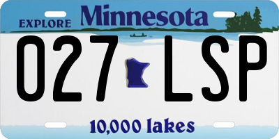 MN license plate 027LSP
