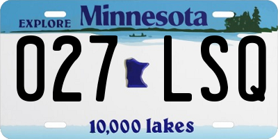 MN license plate 027LSQ