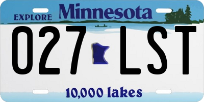 MN license plate 027LST