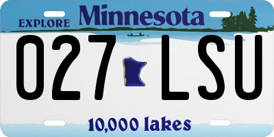 MN license plate 027LSU
