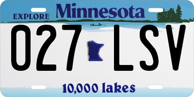 MN license plate 027LSV