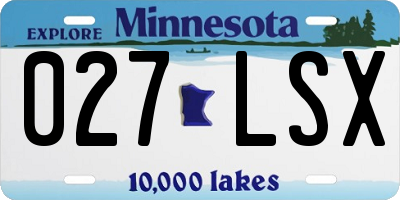 MN license plate 027LSX