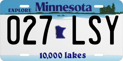 MN license plate 027LSY