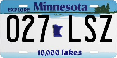 MN license plate 027LSZ