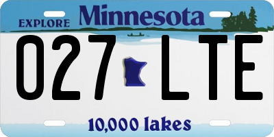 MN license plate 027LTE