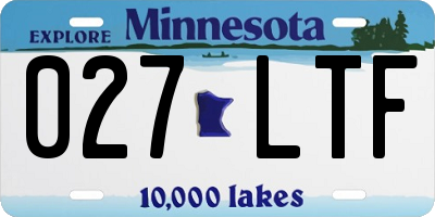 MN license plate 027LTF