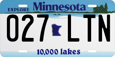 MN license plate 027LTN