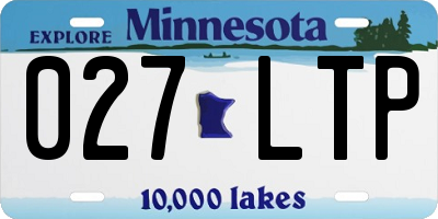 MN license plate 027LTP