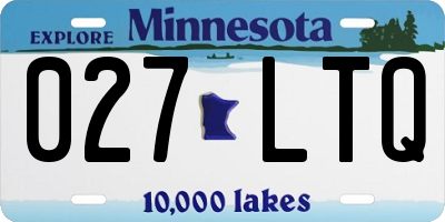 MN license plate 027LTQ