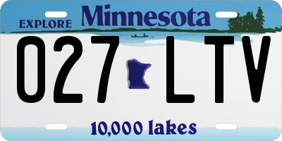 MN license plate 027LTV