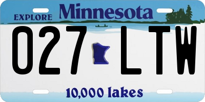 MN license plate 027LTW