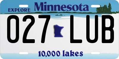 MN license plate 027LUB
