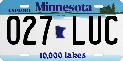 MN license plate 027LUC